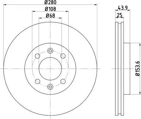 HELLA 8DD 355 102-411 - Гальмівний диск autozip.com.ua