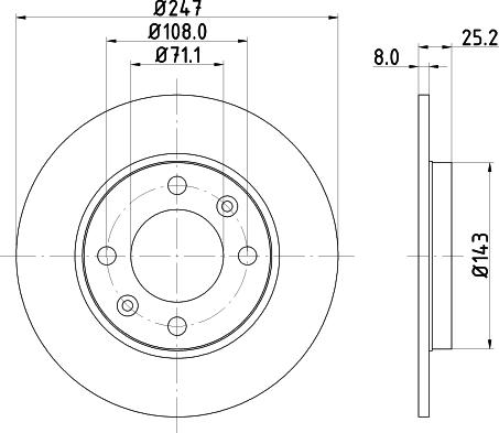 HELLA 8DD 355 124-371 - Гальмівний диск autozip.com.ua