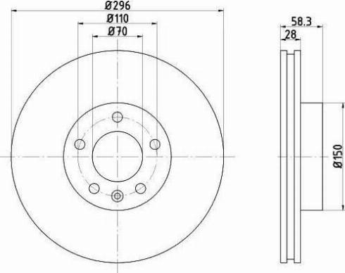 HELLA 8DD 355 102-831 - Гальмівний диск autozip.com.ua