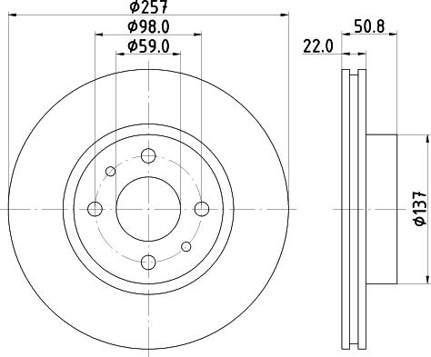 HELLA 8DD 355 102-301 - Гальмівний диск autozip.com.ua