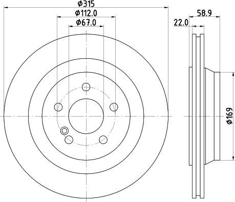 HELLA 8DD 355 107-961 - Гальмівний диск autozip.com.ua