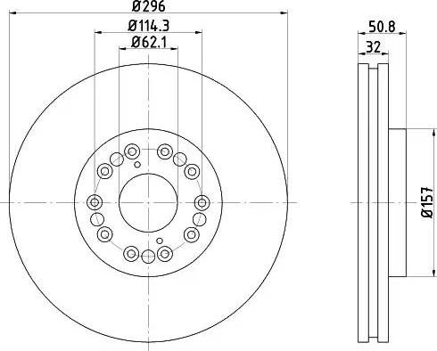 HELLA 8DD 355 107-971 - Гальмівний диск autozip.com.ua