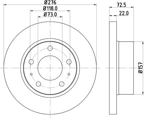 HELLA 8DD 355 107-401 - Гальмівний диск autozip.com.ua