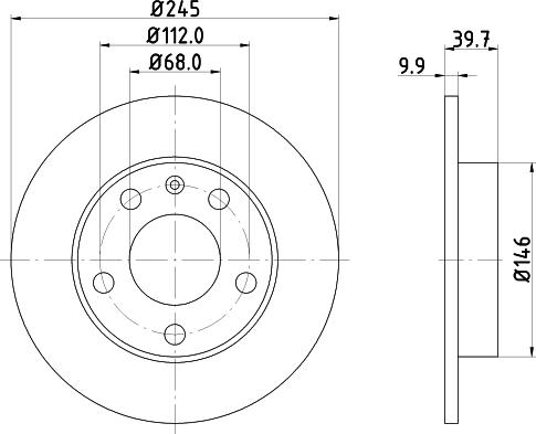 HELLA 8DD 355 107-542 - Гальмівний диск autozip.com.ua