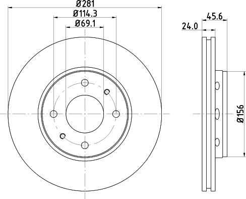 HELLA 8DD 355 107-031 - Гальмівний диск autozip.com.ua