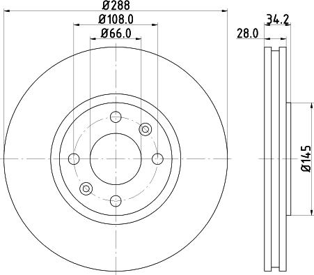 HELLA 8DD 355 107-841 - Гальмівний диск autozip.com.ua