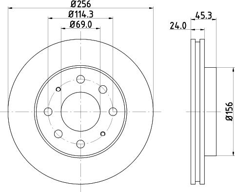 HELLA 8DD 355 107-321 - Гальмівний диск autozip.com.ua