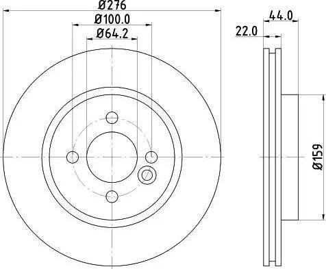 HELLA 8DD 355 107-791 - Гальмівний диск autozip.com.ua