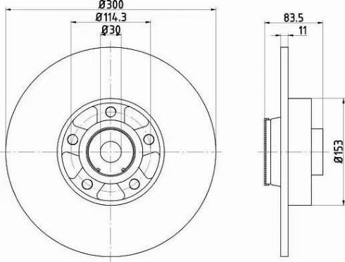 HELLA 8DD 355 119-311 - Гальмівний диск autozip.com.ua