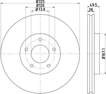 HELLA 8DD 355 115-951 - Гальмівний диск autozip.com.ua