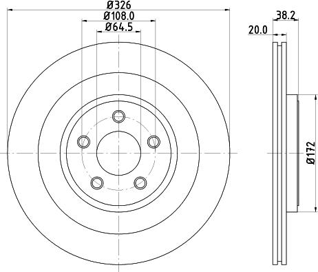 HELLA 8DD 355 115-582 - Гальмівний диск autozip.com.ua