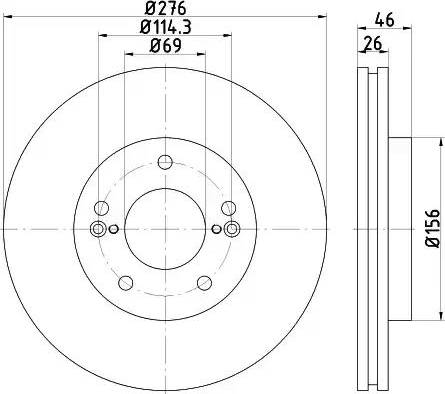 HELLA 8DD 355 115-091 - Гальмівний диск autozip.com.ua