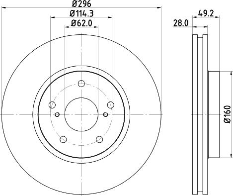 HELLA 8DD 355 115-191 - Гальмівний диск autozip.com.ua