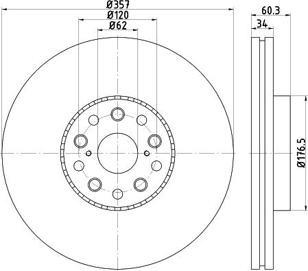 HELLA 8DD 355 116-911 - Гальмівний диск autozip.com.ua