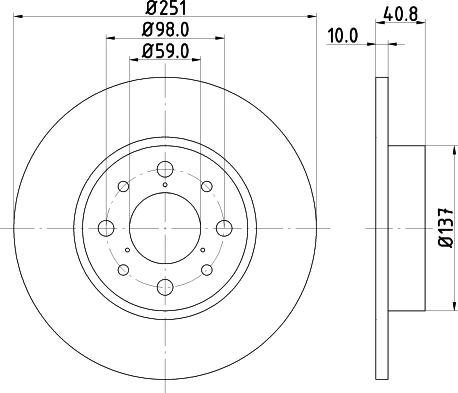 HELLA 8DD 355 116-441 - Гальмівний диск autozip.com.ua