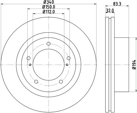 HELLA 8DD 355 116-551 - Гальмівний диск autozip.com.ua