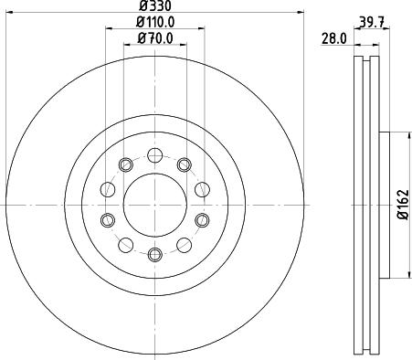 HELLA 8DD 355 116-651 - Гальмівний диск autozip.com.ua