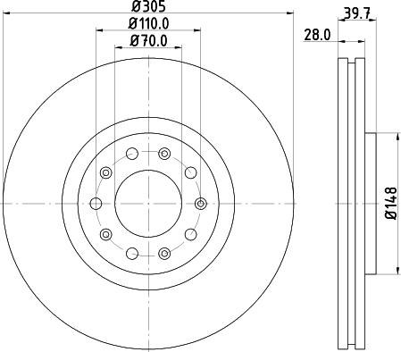 HELLA 8DD 355 116-631 - Гальмівний диск autozip.com.ua