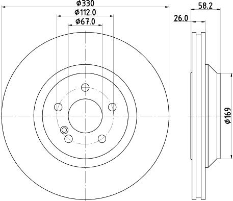 HELLA 8DD 355 116-281 - Гальмівний диск autozip.com.ua