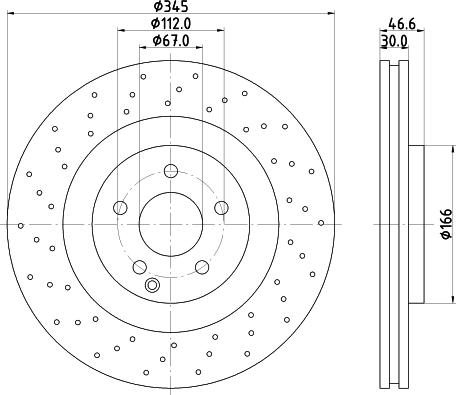 HELLA 8DD 355 110-132 - Гальмівний диск autozip.com.ua