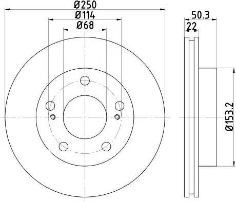 HELLA 8DD 355 110-821 - Гальмівний диск autozip.com.ua