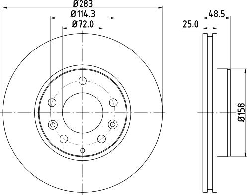 HELLA 8DD 355 110-361 - Гальмівний диск autozip.com.ua