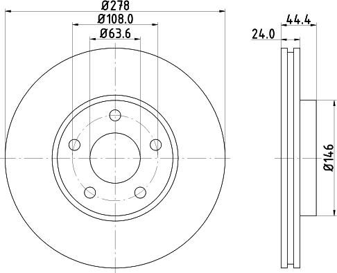 HELLA 8DD 355 110-281 - Гальмівний диск autozip.com.ua