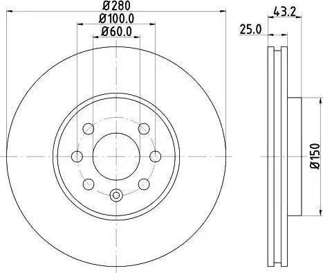 HELLA 8DD 355 110-741 - Гальмівний диск autozip.com.ua