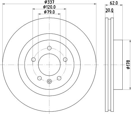 HELLA 8DD 355 122-752 - Гальмівний диск autozip.com.ua