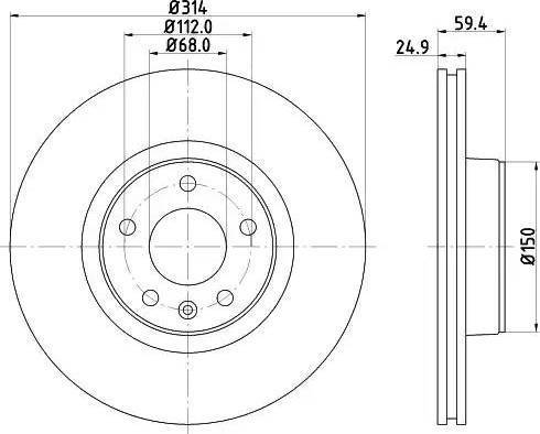 HELLA 8DD 355 111-111 - Гальмівний диск autozip.com.ua