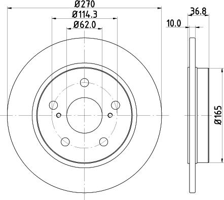 HELLA 8DD 355 118-971 - Гальмівний диск autozip.com.ua