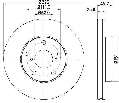 HELLA 8DD 355 118-691 - Гальмівний диск autozip.com.ua