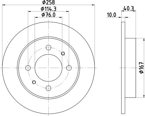 HELLA 8DD 355 118-111 - Гальмівний диск autozip.com.ua