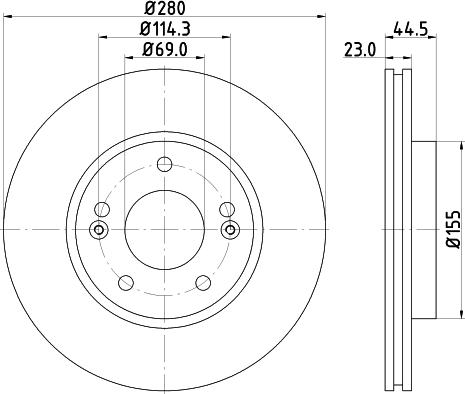 HELLA 8DD 355 131-361 - Гальмівний диск autozip.com.ua