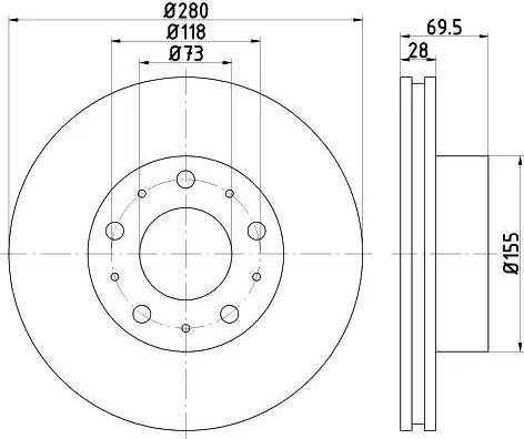 HELLA 8DD 355 113-691 - Гальмівний диск autozip.com.ua