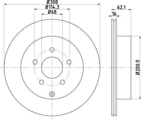 HELLA 8DD 355 113-031 - Гальмівний диск autozip.com.ua