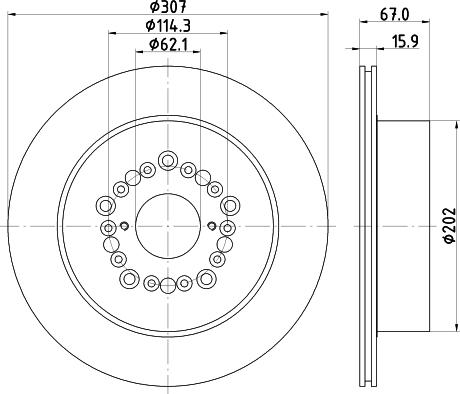 HELLA 8DD 355 113-151 - Гальмівний диск autozip.com.ua