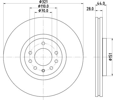 HELLA 8DD 355 113-101 - Гальмівний диск autozip.com.ua