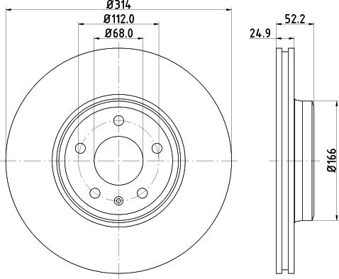 HELLA 8DD 355 113-881 - Гальмівний диск autozip.com.ua