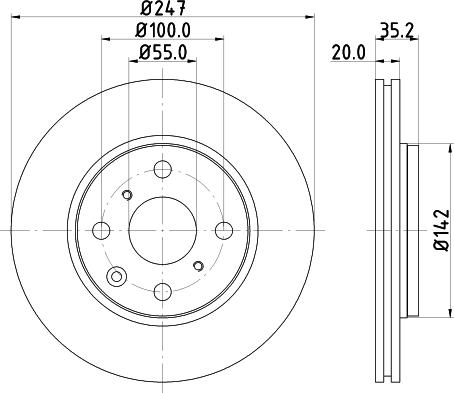 HELLA 8DD 355 112-311 - Гальмівний диск autozip.com.ua