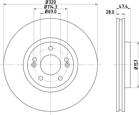 HELLA 8DD 355 117-971 - Гальмівний диск autozip.com.ua