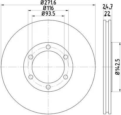 HELLA 8DD 355 117-661 - Гальмівний диск autozip.com.ua