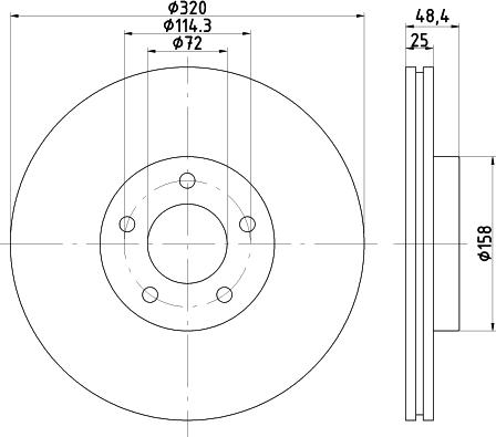 HELLA 8DD 355 117-891 - Гальмівний диск autozip.com.ua