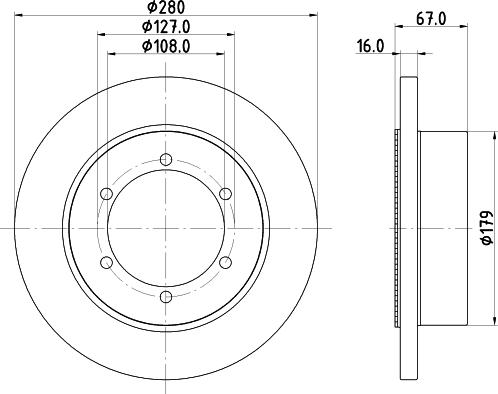 HELLA 8DD 355 134-881 - Гальмівний диск autozip.com.ua