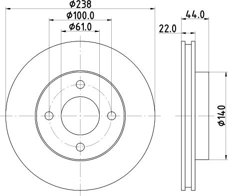 HELLA 8DD 355 134-311 - Гальмівний диск autozip.com.ua