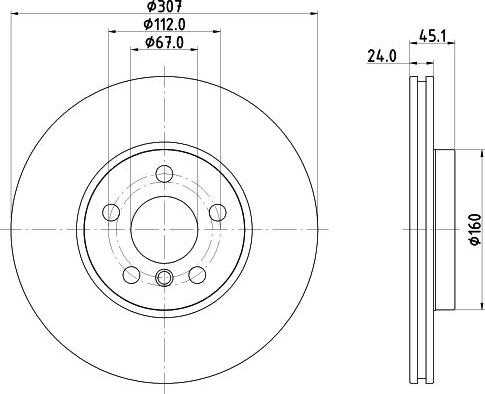 HELLA 8DD 355 135-121 - Гальмівний диск autozip.com.ua