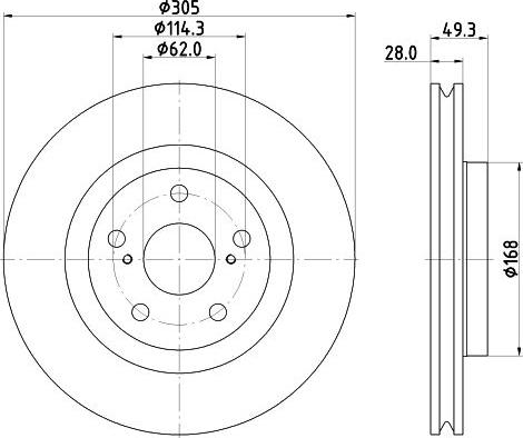 HELLA 8DD 355 135-241 - Гальмівний диск autozip.com.ua