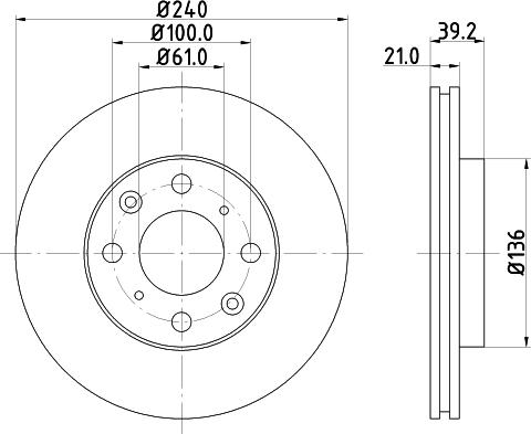 HELLA 8DD 355 133-961 - Гальмівний диск autozip.com.ua