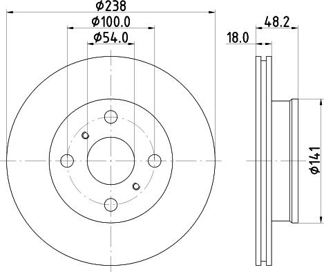 HELLA 8DD 355 133-901 - Гальмівний диск autozip.com.ua