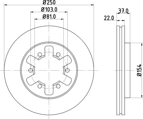 HELLA 8DD 355 133-931 - Гальмівний диск autozip.com.ua